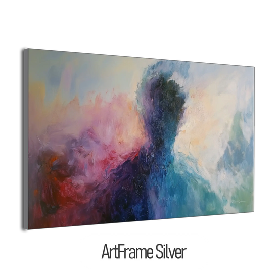 Abstract Collection | Fading Memories | Abstract Silhouette with Vibrant Blues and Pinks by Roderick Sebastiaan | ArtFrameSilverFrame_db98c1fe-5870-4bd0-ba10-77fa8a9cbf9c