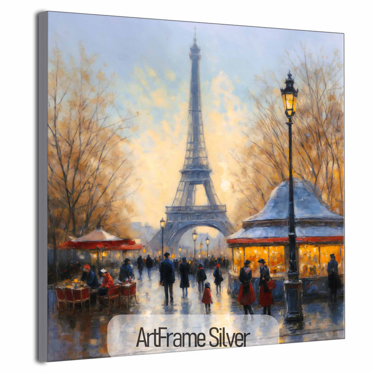 Geography Collection | Twilight in Paris | Romantic Impressionism of a Parisian Evening by Roderick Sebastiaan | ArtFrameSilver_3218bf42-2638-4502-b98a-26bde3e3cc03