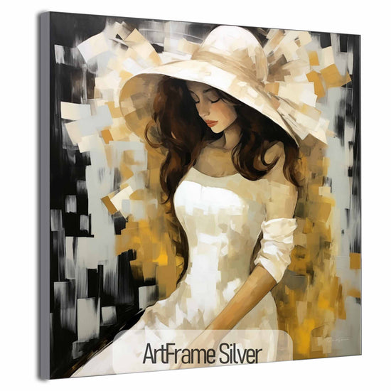 Feminine Collection | Silent Contemplation | Subtle and Serene Portrait in Stylish Art Frame by Roderick Sebastiaan | ArtFrameSilver_32799c8b-6677-4182-9d1d-90dec027bfce