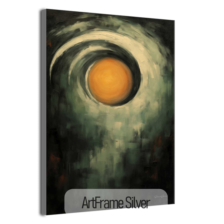 Abstract Collection | Mystic Solaris | Abstract Solar Mystery in Dark Hues Art Print by Roderick Sebastiaan | ArtFrameSilver_475b3f7a-2560-4bb1-bba1-47eb5bec4e89