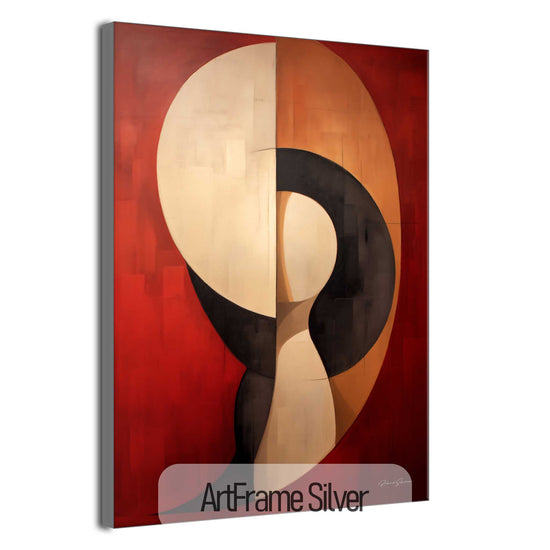 Abstract Collection | Crimson Dance | Fiery Red Abstract Dance on Modern Art Frame by Roderick Sebastiaan | ArtFrameSilver_4fc6c200-c3de-453e-a219-de7669620243