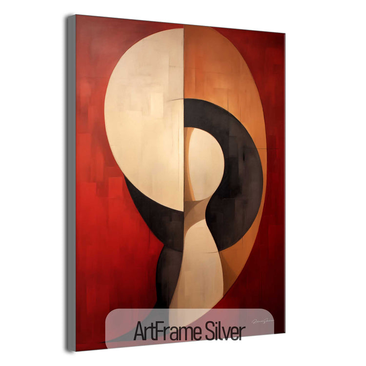 Abstract Collection | Crimson Dance | Fiery Red Abstract Dance on Modern Art Frame by Roderick Sebastiaan | ArtFrameSilver_4fc6c200-c3de-453e-a219-de7669620243