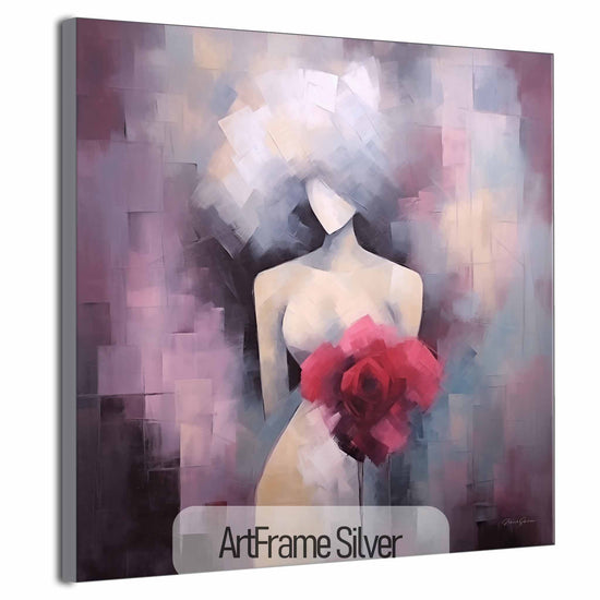 Feminine Collection | Mosaic Muse | Abstract Figure with Vivid Color Accents by Roderick Sebastiaan | ArtFrameSilver_5d042411-ca45-4129-836a-c3112e195933