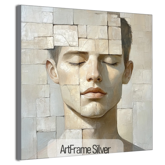 Male Collection | Peaceful Fragments | Contemporary Portrait Art with a Fragmented Aesthetic by Roderick Sebastiaan | ArtFrameSilver_73f1d12c-a7ad-42d5-9f59-8915a8c15595