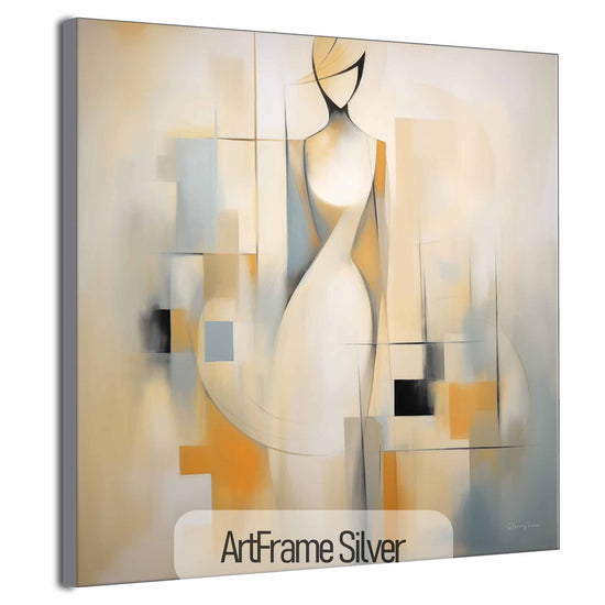 Surrealism Collection | Serenity in Cubism | Modern Abstract Cubist Figure Art Print by Roderick Sebastiaan | ArtFrameSilver_9cd2bdd9-905c-4d99-a030-0a45b4932c99