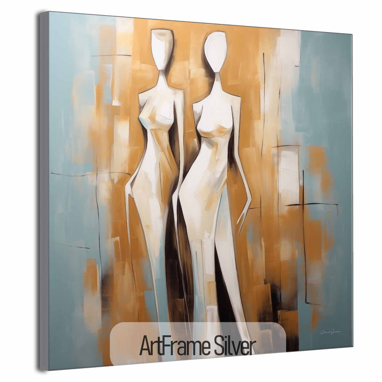 Feminine Collection | Santorini Silhouettes | Elegant Female Forms Against Mediterranean Hues by Roderick Sebastiaan | ArtFrameSilver_ae09ce52-9189-4f7e-b5d5-8f5bfe209f0e