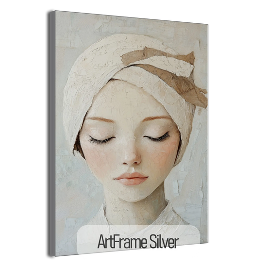 Feminine Collection | Glimpse of Grace | Minimalist Feminine Portrait for Tranquil Spaces by Roderick Sebastiaan | ArtFrameSilver_b415b0d3-1cd3-4057-b503-3ac4d3d4c7dc