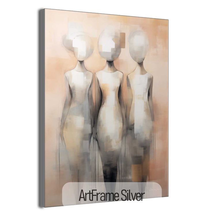 Feminine Collection | Fade to Unity | Contemporary Figures Blending into Unity Art Print by Roderick Sebastiaan | ArtFrameSilver_f611d61c-dfed-46e4-b1e9-af1131e75655