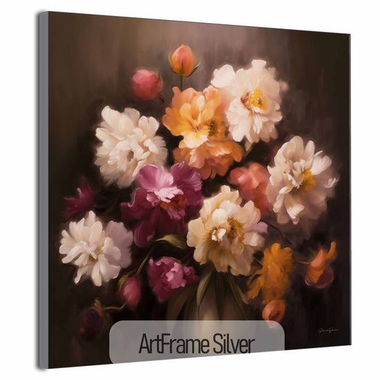 Botanical Collection | Velvet Floral Symphony | Impressionist Floral Elegance Artwork by Roderick Sebastiaan | ArtFrameSilver_f87690ec-b4c8-4c50-a998-6da6ace5ccb1