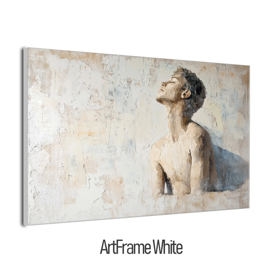 Male Collection | Subtle Liberation | Minimalist Textured Look Portrait of Introspection by Roderick Sebastiaan | ArtFrameWhiteFrame_80673fca-5b53-43b5-9691-34f4a7222139