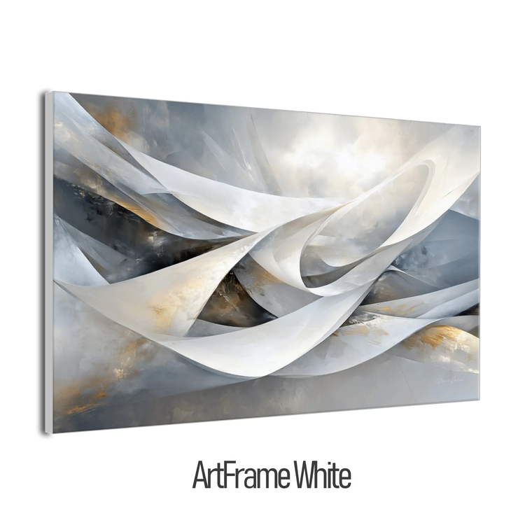 Abstract Collection | Shimmering Tide | Abstract Minimalist Flow with Metallic Accents by Roderick Sebastiaan | ArtFrameWhiteFrame_9a990a03-da8d-4272-a25a-9c02db9d69a7