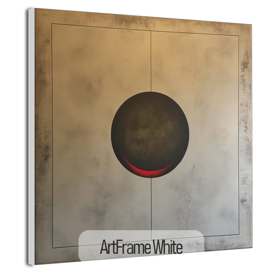 Minimalism Collection | Eclipse of Solitude | Minimalist Sphere in Monochrome Shades by Roderick Sebastiaan | ArtFrameWhiteFrame_9c87ee5f-423d-499c-ad6a-0f0e9bf569f8