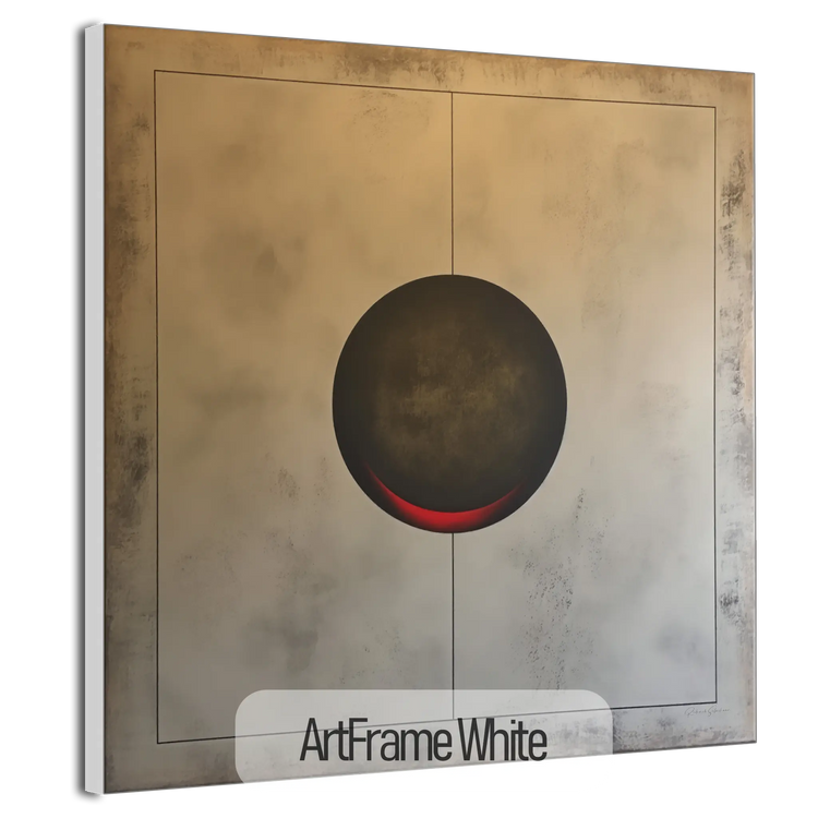 Minimalism Collection | Eclipse of Solitude | Minimalist Sphere in Monochrome Shades by Roderick Sebastiaan | ArtFrameWhiteFrame_9c87ee5f-423d-499c-ad6a-0f0e9bf569f8