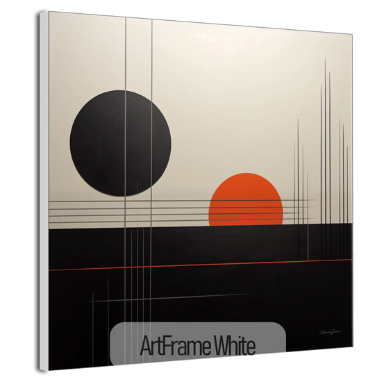 Minimalism Collection | Cosmic Duet | Sleek Geometric Art Print for Modern Interiors by Roderick Sebastiaan | ArtFrameWhiteFrame_bb435a5e-b294-41ea-9e37-decafabe90c8