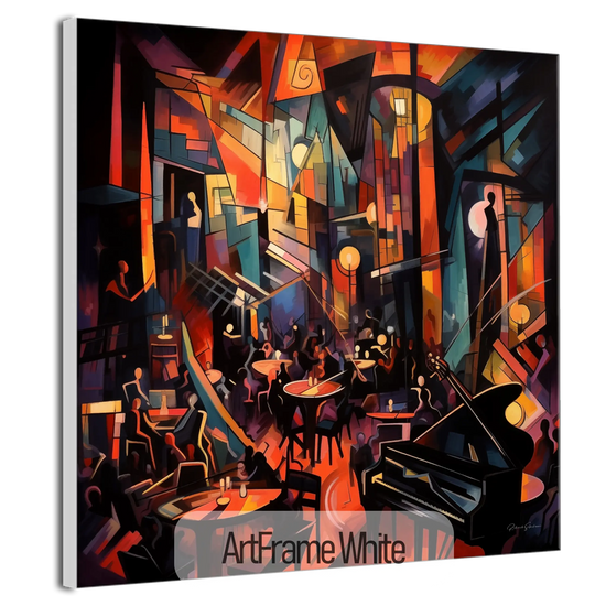 Music Collection | 20's Jazz No.3 | Artistic Swing Session and Abstract Rhythm on Art Cloth by Roderick Sebastiaan | ArtFrameWhiteFrame_da6f6bd9-9479-427b-bc1c-7e5edeff85c5