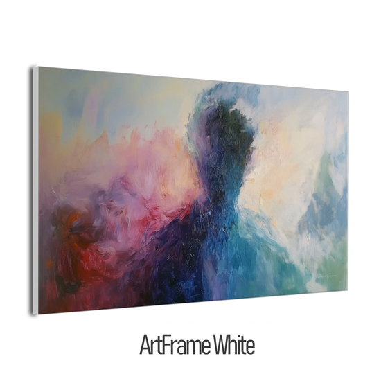 Abstract Collection | Fading Memories | Abstract Silhouette with Vibrant Blues and Pinks by Roderick Sebastiaan | ArtFrameWhiteFrame_ed299f53-8e02-4884-9085-696ef22bcbe1