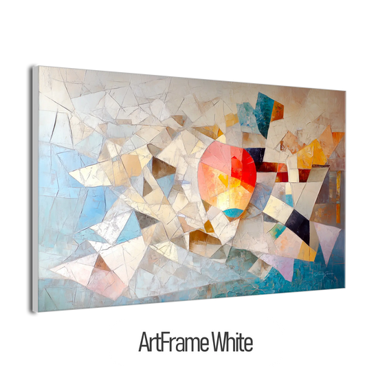 Geometry Collection | Unseen Connections | Geometric Abstract Art with Vibrant Colour Play by Roderick Sebastiaan | ArtFrameWhiteFrame_f8a442c8-8e6c-4da7-996a-2a2982162bc1