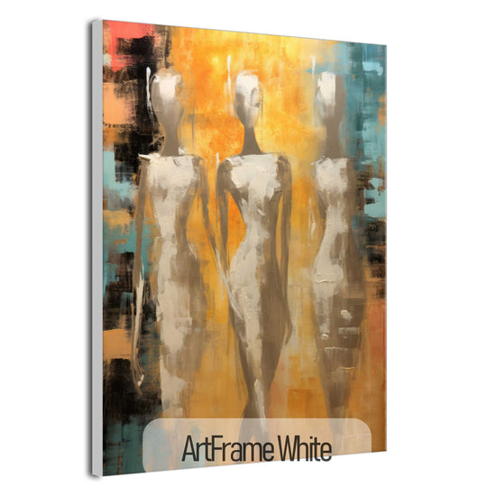 Feminine Collection | Ethereal Elegance | Refined Abstract Trio in Warm Glow on Art cloth by Roderick Sebastiaan | ArtFrameWhite_223e9e23-a37f-422f-a8a0-65a137ffd728