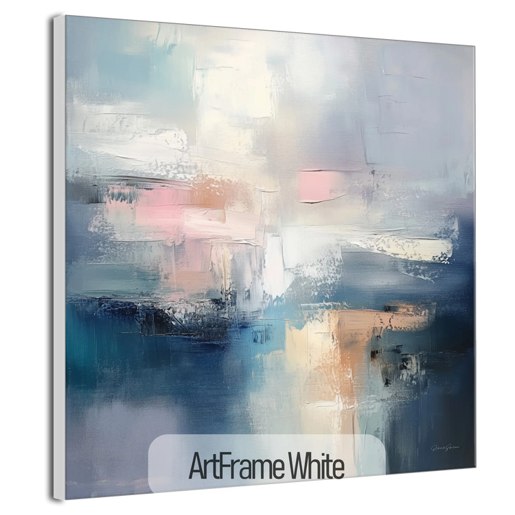 Abstract Collection | Clouded Reflections | Serene Abstract Art Print in Soothing Blues and Pinks by Roderick Sebastiaan | ArtFrameWhite_6f732d78-8186-4655-b7c6-8c3ead49f4c7