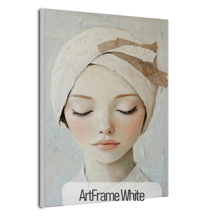 Feminine Collection | Glimpse of Grace | Minimalist Feminine Portrait for Tranquil Spaces by Roderick Sebastiaan | ArtFrameWhite_788e26a4-eed1-4618-88af-137e9eb4fabc