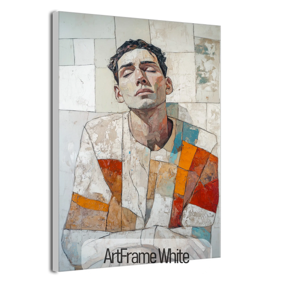 Male Collection | Layers of Thought | Thought-Provoking Abstract Male Portrait for Contemporary Decor by Roderick Sebastiaan | ArtFrameWhite_91017568-441a-4581-b4d5-37480e0aaaed