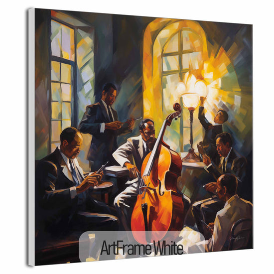 Music Collection | The Soul of Bourbon Street | Lively Warm Jazz Evening in Art Frame by Roderick Sebastiaan | ArtFrameWhite_9ab4d632-ec46-45e1-ac44-10e4f79613c7