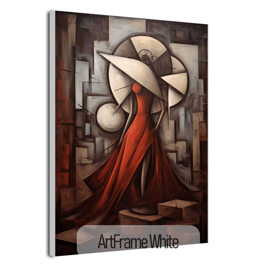 Feminine Collection | Scarlet Grace | Abstract Gracefulness and Passion in Fiery Shades on Art Cloth by Roderick Sebastiaan | ArtFrameWhite_ca12dd0d-4a88-4832-82fa-a4ee5b062dfb