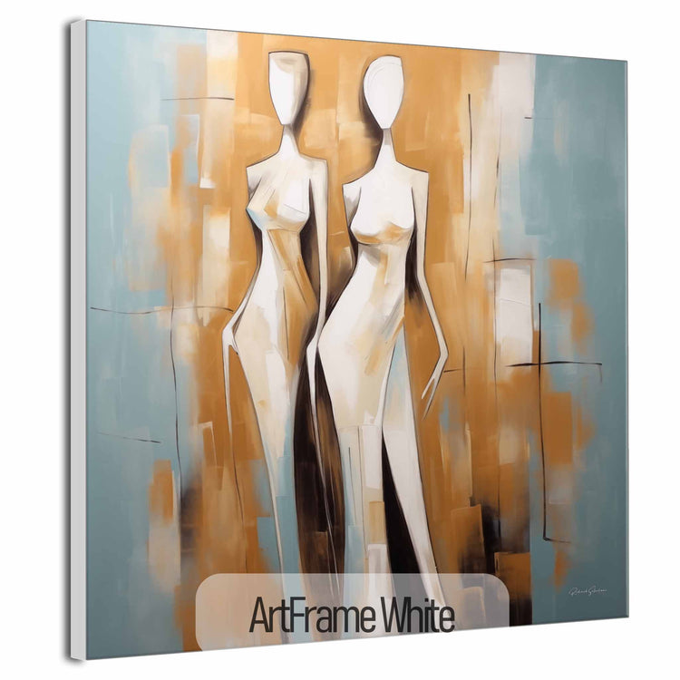 Feminine Collection | Santorini Silhouettes | Elegant Female Forms Against Mediterranean Hues by Roderick Sebastiaan | ArtFrameWhite_d70c2bc9-68a3-4ef2-ba0b-e292ffcaeeef