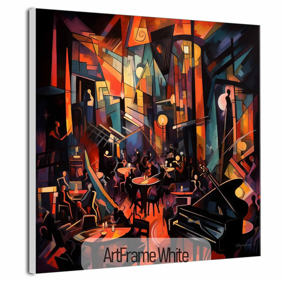 Music Collection | 20's Jazz No.3 | Artistic Swing Session and Abstract Rhythm on Art Cloth by Roderick Sebastiaan | ArtFrameWhite_f61c15d7-2bd8-4c2a-a6d2-8d41d2b05574