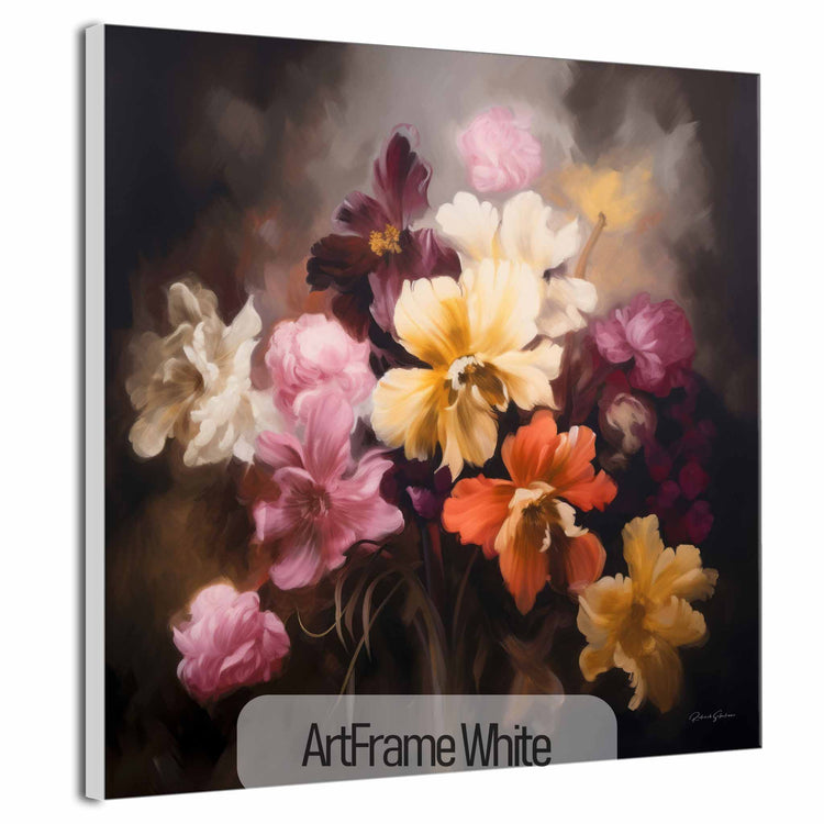 Botanical Collection | Symphony of Flowers | Enchanting Floral Art Print for Elegant Decor by Roderick Sebastiaan | ArtFrameWhite_fb223382-3099-4191-a869-cf146eb7983a