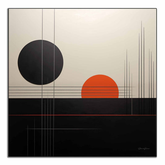 Minimalism Collection | Cosmic Duet | Sleek Geometric Art Print for Modern Interiors by Roderick Sebastiaan | ArtFrame_009c9259-ae32-4529-b1af-4fdab4b22d61