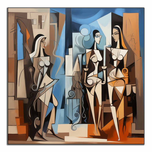 Surrealism Collection | Ville de Rêve No.3 | Cubism and Contrast in a Dream Metropolis by Roderick Sebastiaan | ArtFrame_00fd8f40-47db-4683-af44-c3555744fc32