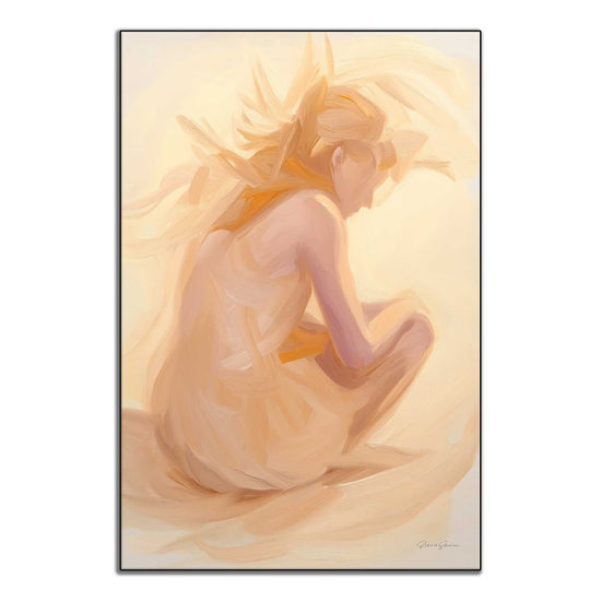 Feminine Collection | Luminous Contemplation | Serene Meditative Figure in Soft Light Art by Roderick Sebastiaan | ArtFrame_12d75ab3-34d0-46b0-81b1-57217c213bcf