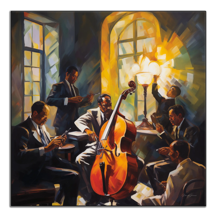 The Soul of Bourbon Street | Lively Warm Jazz Evening in Art Frame