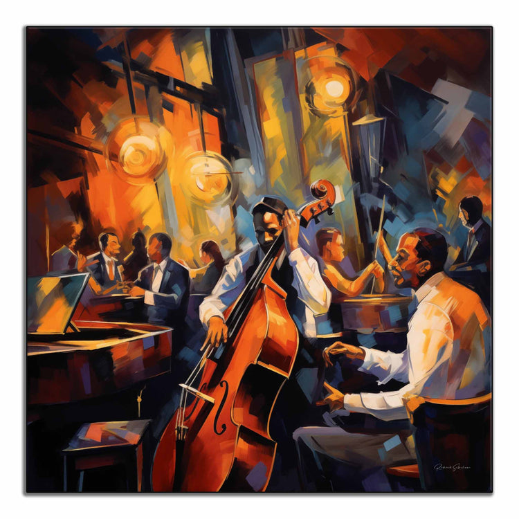 Music Collection | Roaring 20's French Quarter | Vibrant Jazz Abstraction in Elegant Art Frame by Roderick Sebastiaan | ArtFrame_321ce655-9cab-4064-84ef-13842e378fbf