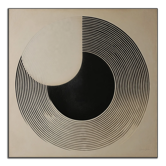 Record of Equilibrium | Harmony in Abstract Black & White Contrast Art Print