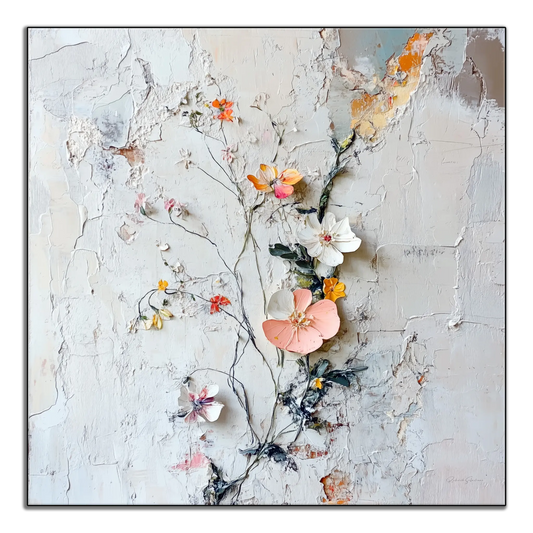 Botanical Collection | Rustic Blossoms | Unique Abstracted Textured Floral Art Print for Home & Office by Roderick Sebastiaan | ArtFrame