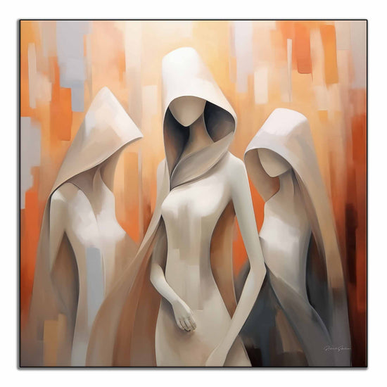 Feminine Collection | Cloaked in Mystery | Warm Toned Ambient Abstract of Mysterious Cloaked Figures by Roderick Sebastiaan | ArtFrame_5acd5c9e-6aa3-44b5-a171-61504e203af3