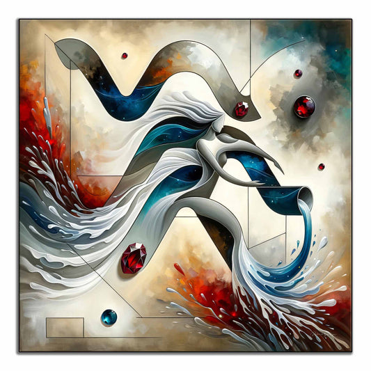 Zodiac Collection | Zodiac Sign Aquarius with Garnet Birthstone in Modern Art Frame by Roderick Sebastiaan | ArtFrame_5f8afacd-7ce7-41d5-9ddf-e38e56649330