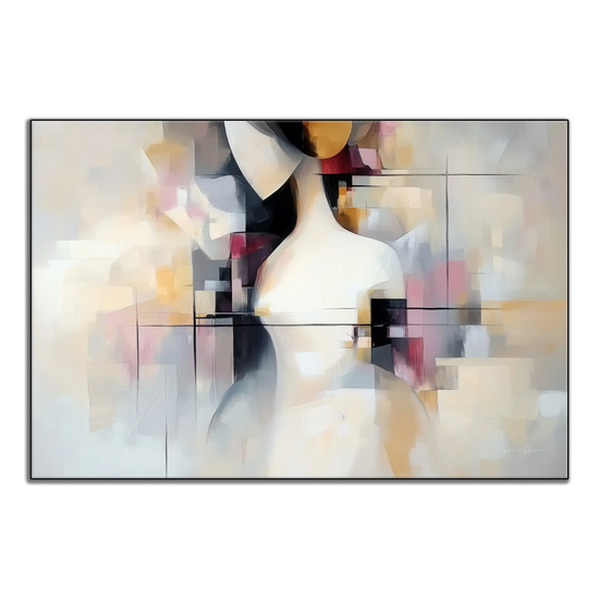 Surrealism Collection | Unspoken Dialogues | Abstract Cubist Female Silhouette with Soft Contrasts by Roderick Sebastiaan | ArtFrame_679d7d1f-c2fb-44fa-8d7e-6d51f723f817