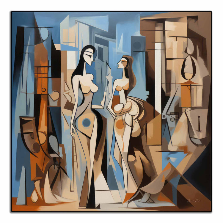 Surrealism Collection | Ville de Rêve No.1 | Abstract Meeting in a Dream City on Art Cloth by Roderick Sebastiaan | ArtFrame_77230018-3df2-456c-bcca-6e4b2f05b151