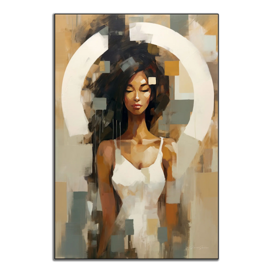 Feminine Collection | Fragmented Serenity | Abstract Realistic Female Portrait on Art Cloth by Roderick Sebastiaan | ArtFrame_805505c6-6b96-4c7c-9bcb-d46576970716