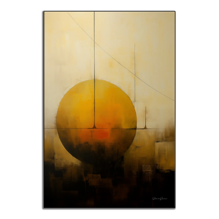 Solstitium Aeternum | Golden Celestial Body in Harmonious Abstraction