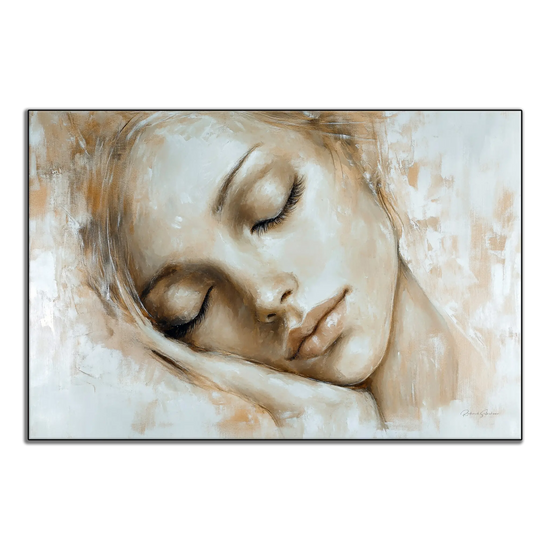 Feminine Collection | Tranquil Slumber | Serene Portrait in Soft Neutrals and Warm Hues by Roderick Sebastiaan | ArtFrame_8667a6b0-9720-4ad6-99ed-83ff0b2c82c9