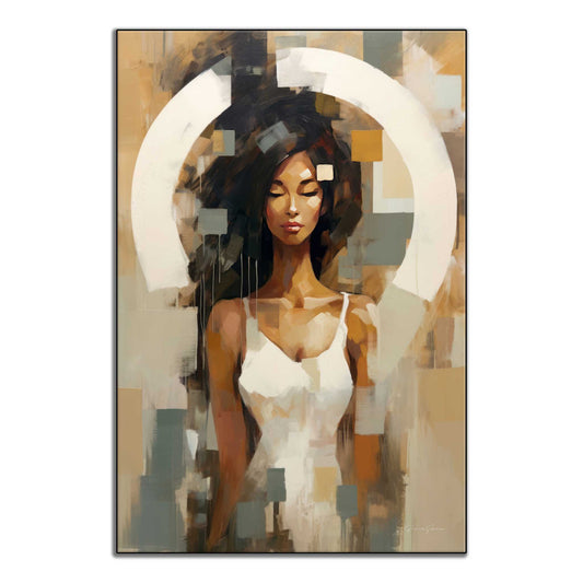 Feminine Collection | Fragmented Serenity | Abstract Realistic Female Portrait on Art Cloth by Roderick Sebastiaan | ArtFrame_8f41eed1-1481-49fe-b7f9-af0afb27ac18