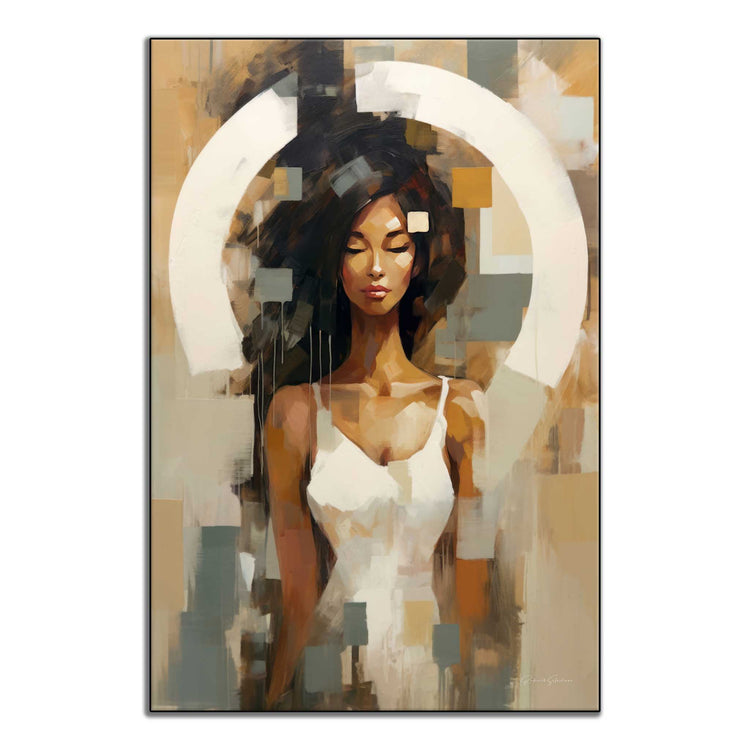 Feminine Collection | Fragmented Serenity | Abstract Realistic Female Portrait on Art Cloth by Roderick Sebastiaan | ArtFrame_8f41eed1-1481-49fe-b7f9-af0afb27ac18