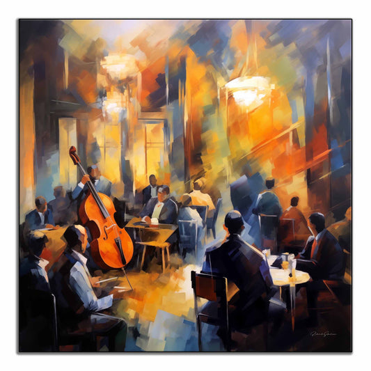 Music Collection | Echoes of Bourbon Street | Vibrant New Orleans Jazz Club Art Print by Roderick Sebastiaan | ArtFrame_a02d888f-cf90-4c78-b0c0-fda92b86d352