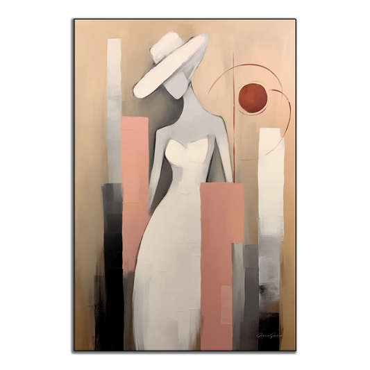 Silhouette in Flux | Fashionable Flowing Abstract Female Silhouette on Art Cloth