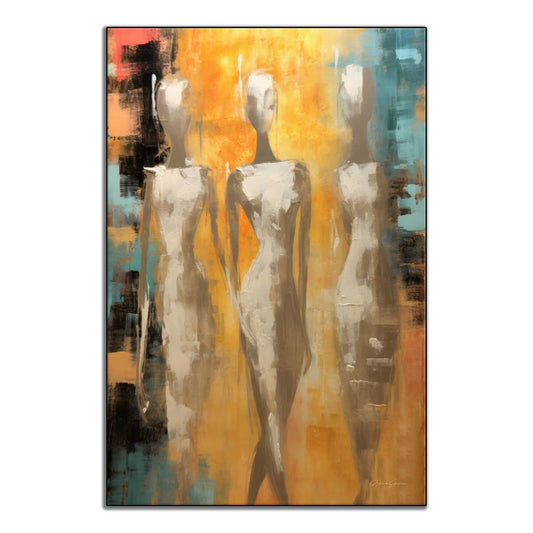 Feminine Collection | Ethereal Elegance | Refined Abstract Trio in Warm Glow on Art cloth by Roderick Sebastiaan | ArtFrame_c51112e3-b737-4e06-aa55-df02a07a7a7c