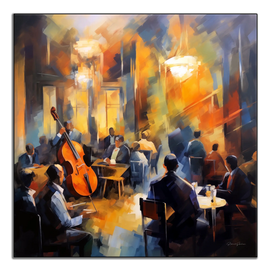 Music Collection | Echoes of Bourbon Street | Vibrant New Orleans Jazz Club Art Print by Roderick Sebastiaan | ArtFrame_c648a9db-4595-4c50-8584-68966cedce21